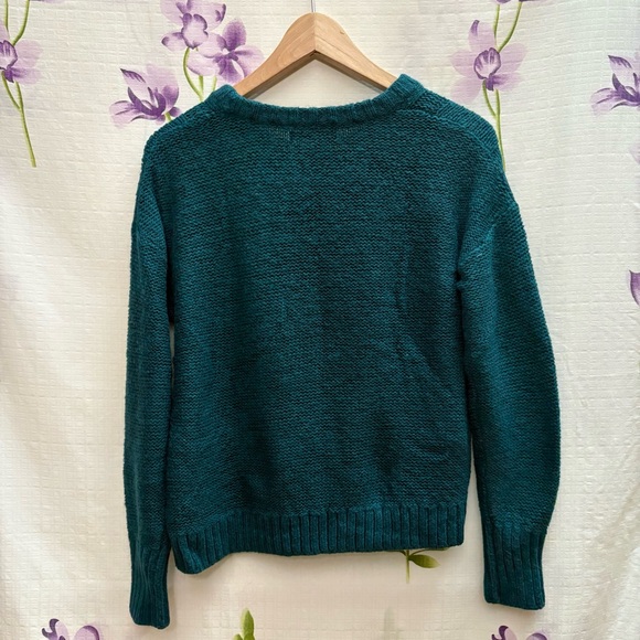 Banana Republic Green Cable Knit Crew Neck Sweater - Picture 2 of 6